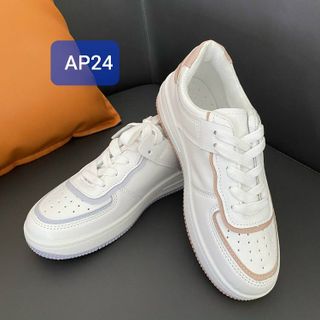 Giày thể thao trắng viền màu gót họa tiết thỏ dễ thương AP24