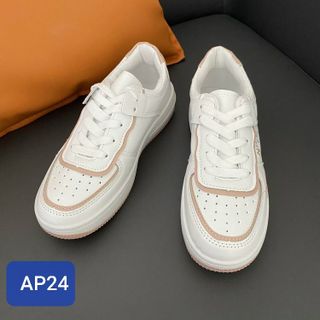 Giày thể thao trắng viền màu gót họa tiết thỏ dễ thương AP24