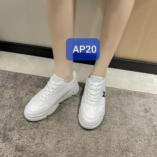 Giày thể thao trắng chất da mềm phối họa tiết bướm AP20
