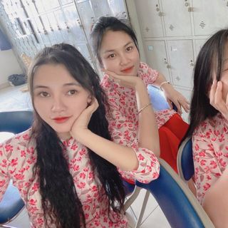 Áo Dài Lụa Hoa nhí Ảnh thật 100%