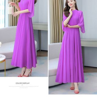 ĐẦM MAXI XẾP LI TAY CÁNH TIÊN - DT1671