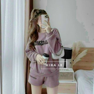 Set đồ nữ cá tính áo hoodi quần đùi năng động