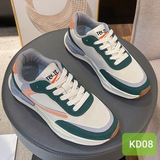 Giày thể thao nữ chất da mềm phối màu đẹp KS08