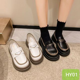 Giày lười nữ đế cao chất da mềm êm chân HY01