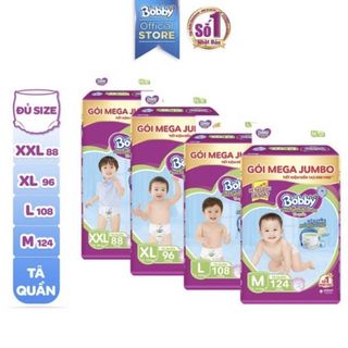 Tả quần Bobby Mega Jumbo size M120 L104 XL96 XXL88 miếng