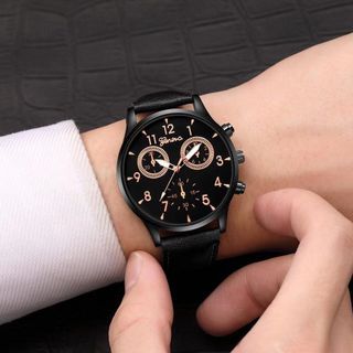ĐỒNG HỒ NAM G.E.N.E.V.A DÂY DA ĐEN
