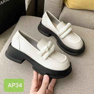 Giày lười nữ đế cao chất da mềm AP34