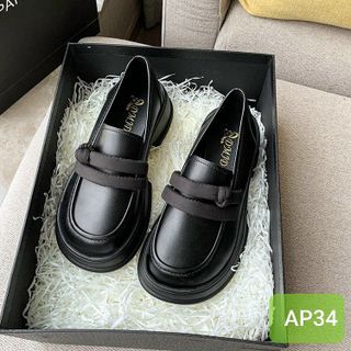 Giày lười nữ đế cao chất da mềm AP34