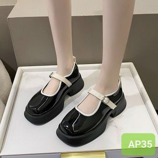 Giày búp bê nữ lolita chất da bóng đế cao AP35