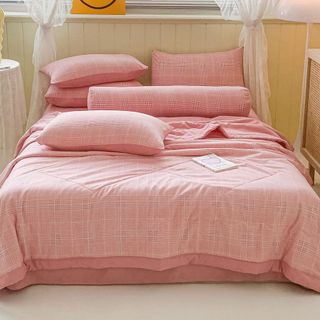 Bộ chăn ga gối cotton đũi Hàn