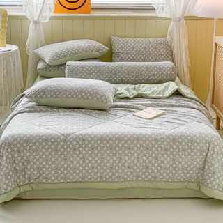 Bộ chăn ga gối cotton đũi Hàn