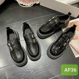 Giày búp bê nữ da mềm phối 2 quai ngang AP36