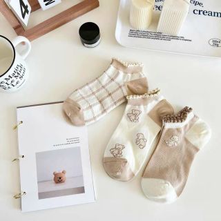 Set 10 Đôi Tất Cổ Ngắn Hình Gấu Nâu