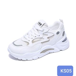 Giày thể thao nữ màu trắng đế cao tôn dáng KS05