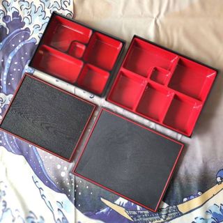 Hộp cơm Bento phong cách Nhật/nhà hàng Nhật mẫu mặt vân gỗ