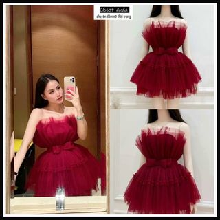 ĐẦM NỮ DÁNG XÒE CÚP NGỰC PHỐI LƯỚI 2 TẦNGFREESHIPĐẦM CÔNG CHÚA SEXY