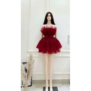 ĐẦM NỮ DÁNG XÒE CÚP NGỰC PHỐI LƯỚI 2 TẦNGFREESHIPĐẦM CÔNG CHÚA SEXY