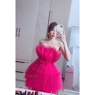 ĐẦM NỮ DÁNG XÒE CÚP NGỰC PHỐI LƯỚI 2 TẦNGFREESHIPĐẦM CÔNG CHÚA SEXY