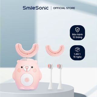 Bàn chải điện cho bé, chữ U Smilesonic kèm 4 đầu chải - Ngừa sâu răng giá sỉ