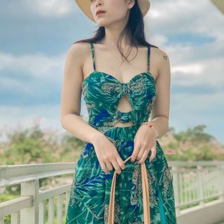 ĐẦM MAXI ĐI BIỂN DU LỊCH 2 DÂYFREESHIP ĐẦM NỮ DÁNG DÀI CUP NGỰC KÈM MÚT NGỰC HOA NHÍ THỔ CẨM