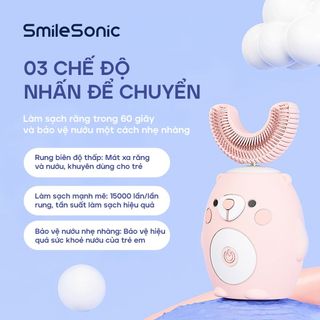 Tăm nước cá nhân + Bàn chải trẻ em Smilesonic - Ngừa sâu răng, đánh bay thức ăn thừa
