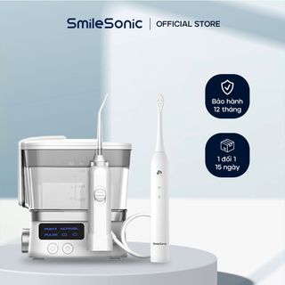 Tăm nước gia đình + Bàn chải điện Smilesonic plus giá sỉ