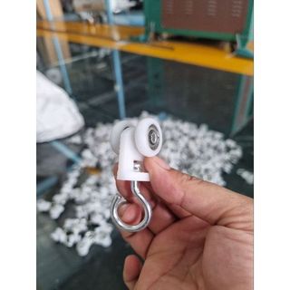 Bánh xe treo rèm, Bánh xe đơn móc treo dùng cho rèm pvc ngăn lạnh xoay lật, thương hiệu Haka