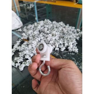 Bánh xe treo rèm, Bánh xe đơn móc treo dùng cho rèm pvc ngăn lạnh xoay lật, thương hiệu Haka