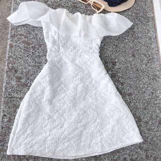 Váy body nữ trễ vai đi tiệc FREESHIPđầm chữ A bèo tơ gấm hoa sang chảnh sexy