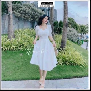ĐẦM NỮ DÁNG DÀI DỰ TIỆC TIỂU THƯ FREESHIPĐẦM MAXI NỮ MÀU TRẮNG ĐỎ NHÚN NGỰC NGẮN TAY