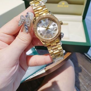 ĐỒNG HỒ RROLEX LA MÃ VIỀN HỘT NỮ