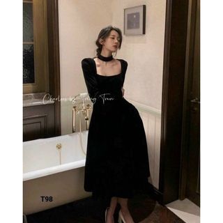 ĐẦM NỮ DÁNG DÀI DỰ TIỆC TAY DÀI CỔ CHOCKER