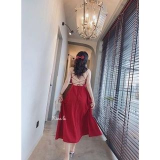 ĐẦM MAXI NỮ ĐI BIỂN DU LỊCHFREESHIP ĐẦM NỮ 2 DÂY DÁNG DÀI ĐAN DÂY LƯNG KÈM MÚT NGỰC