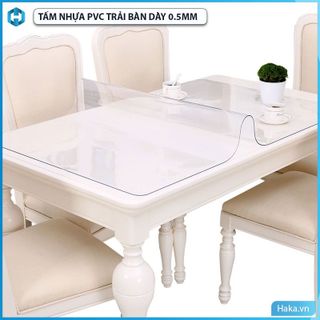 Tấm nhựa Pvc trắng trong suốt, độ dày 0.5mm, khổ rộng 1400mm, dùng làm khăn trải bàn, chiếu trải sàn giá sỉ