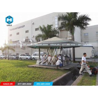 Rèm cuốn nhựa PVC trong suốt ngăn lạnh, chắn gió mưa, Độ dày 0.5mm | Sản xuất lắp đặt tại công ty HAKA