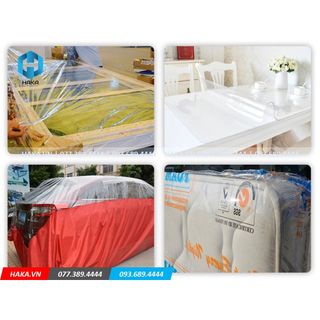 Tấm nhựa Pvc trong dẻo dày 0.5mm x 1.4m dùng trải bàn, giường spa, nhựa lót vai gáy, lót chống bụi đồ dùng trong nhà
