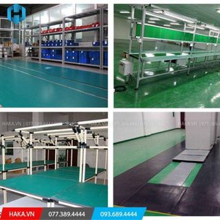 Thảm lót cao su cao cấp chống tĩnh điện dày 2.0mm, miếng lót thảm trải sàn cao su giải phóng tĩnh điện màu xanh lá