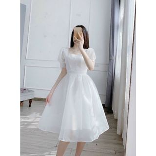 ĐẦM NỮ DỰ TIỆC DÁNG XÒE TAY BỒNGFREESHIPĐẦM NỮ CỔ VUỐNG DỰ TIỆC SANG CHẢNH