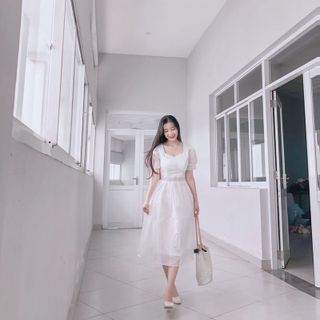 ĐẦM NỮ DỰ TIỆC DÁNG XÒE TAY BỒNGFREESHIPĐẦM NỮ CỔ VUỐNG DỰ TIỆC SANG CHẢNH