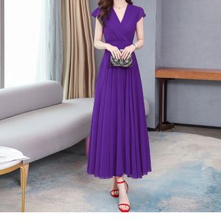 ĐẦM MAXI CỔ V TAY CON – DT1672