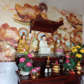 Hình ảnh bàn thờ phật quan âm treo tường đẹp
