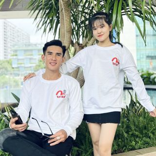 ÁO THUN CẶP ĐÔI, ÁO THUN DÀI TAY VẢI NỈ DA CÁ IN EVISU