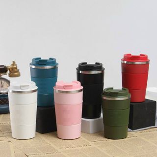 Ly giữ nhiệt 510ml uống trà, cà phê mang đi, bọc silicon giúp cầm chắc tay