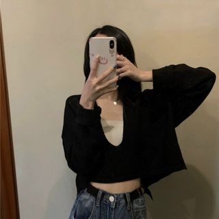 Áo croptop nữ tay dài tôn dáng hàng đẹp giá sỉ tốt sẵn sll