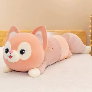 Gấu bông hồ ly đuôi chồn - thú nhồi bông cáo hồng size siêu to khổng lồ size1m6