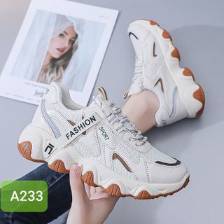 Giày thể thao nữ đế độn đế lượn sóng chống trượt A233