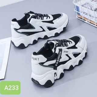 Giày thể thao nữ đế độn đế lượn sóng chống trượt A233