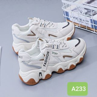 Giày thể thao nữ đế độn đế lượn sóng chống trượt A233