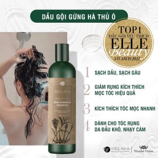 Bộ gội xả Gừng Hà thủ ô Weilaiya giảm rụng, kích mọc tóc