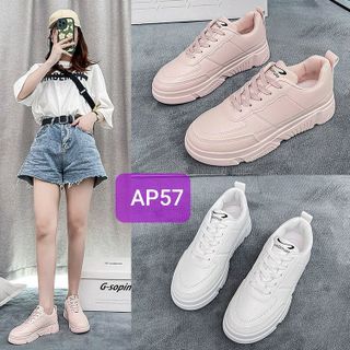 Giày thể thao nữ chất da mềm đơn giản đẹp AP57